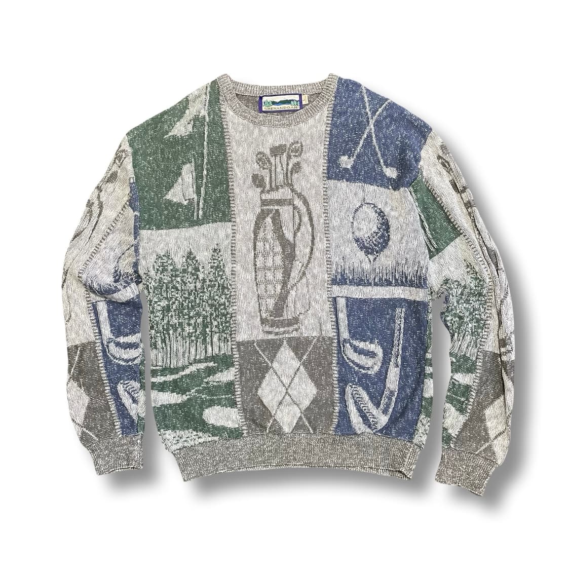 [L] USA빈티지 SHENANDOAH 골프 패턴 니트 스웨터 상품이미지1