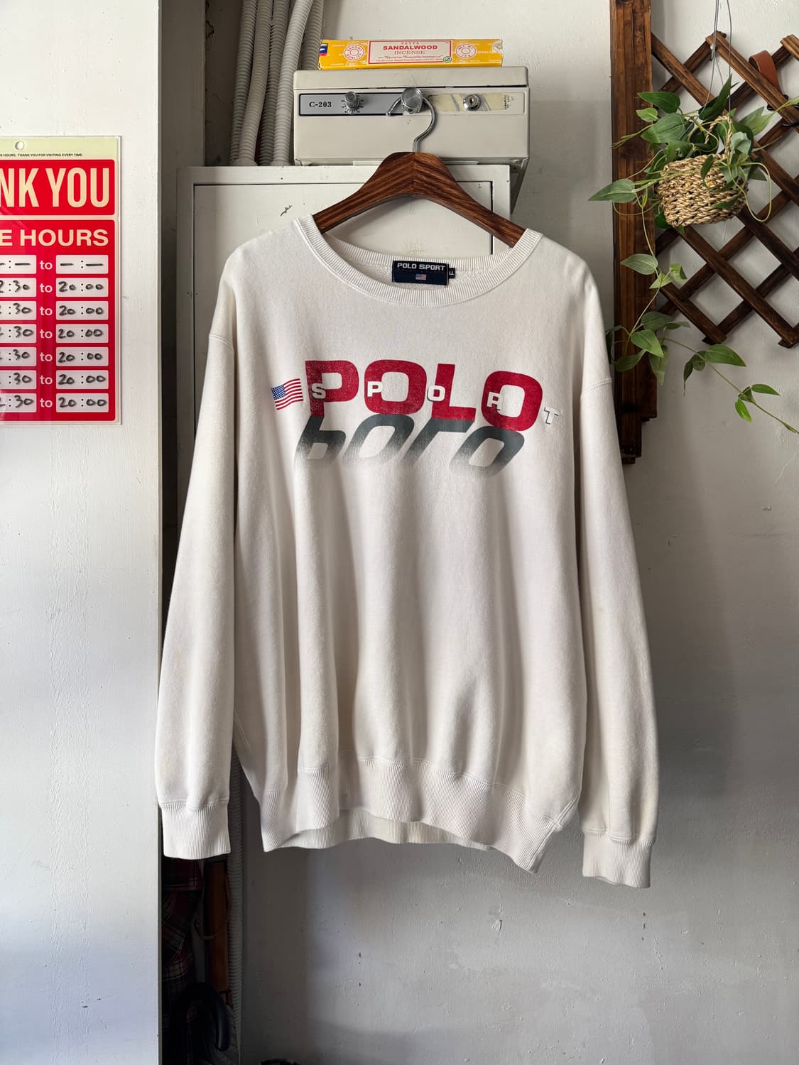 [XL]90's 폴로스포츠 스펠아웃 프린팅 스웻셔츠 상품이미지2