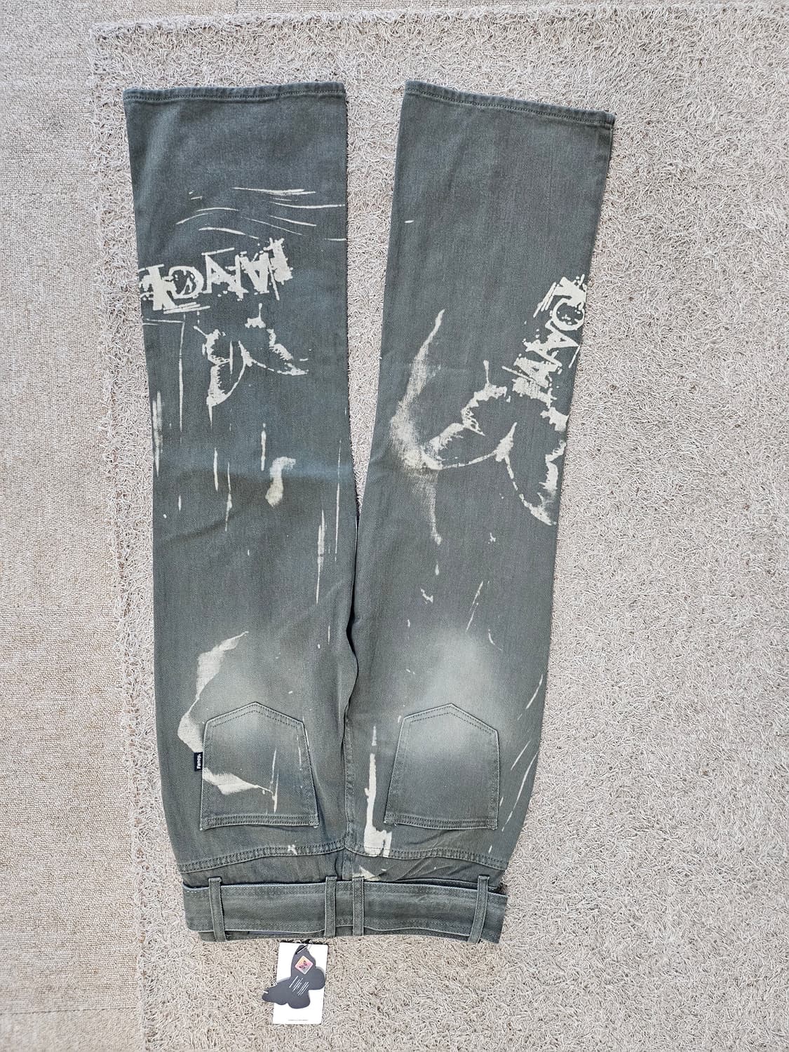 새상품(M 25-26) 팬시클럽 벨트 와이드 데님 팬츠 상품이미지5