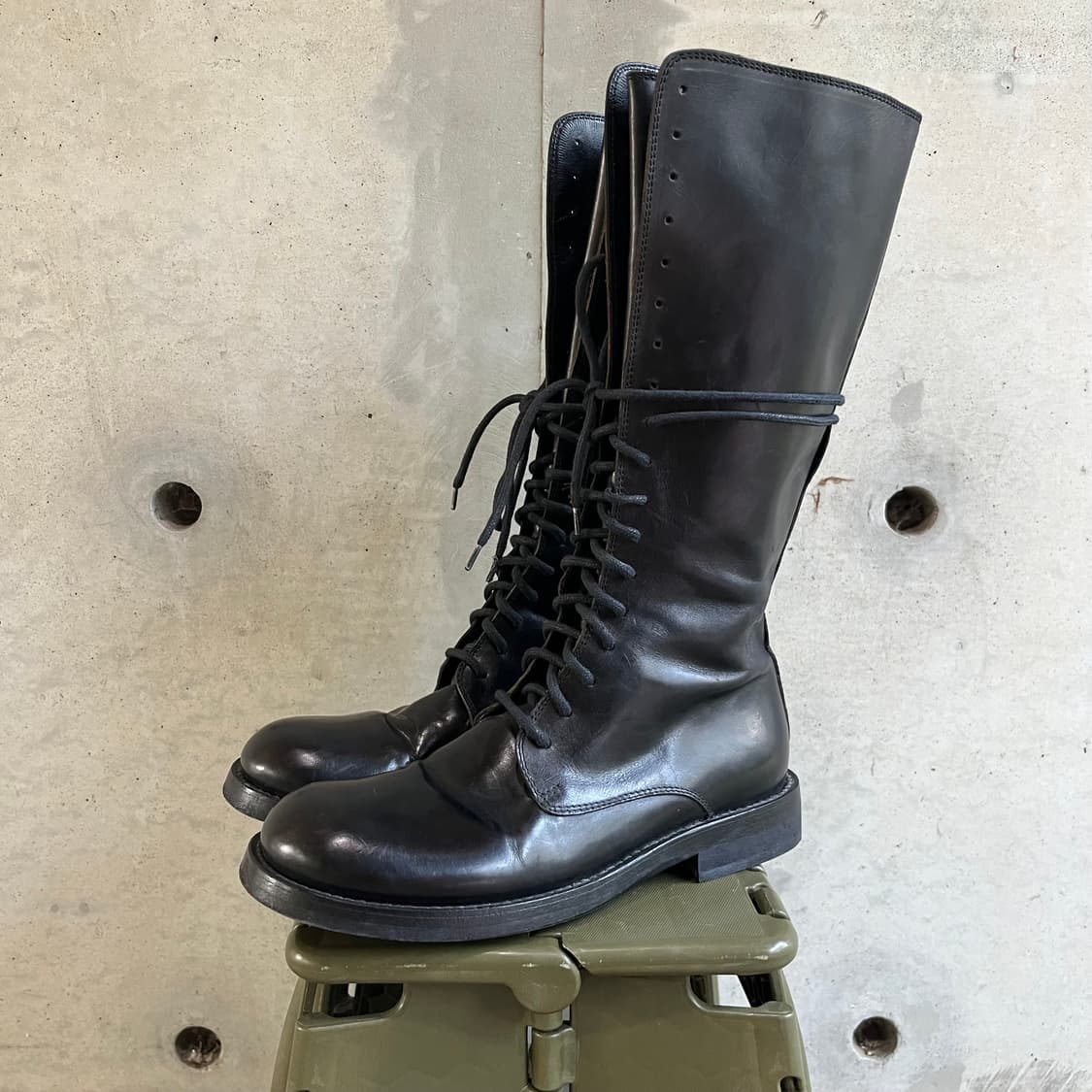 Ann Demeulemeester 앤드뮐미스터 레이스업하이 레더부츠 상품이미지1