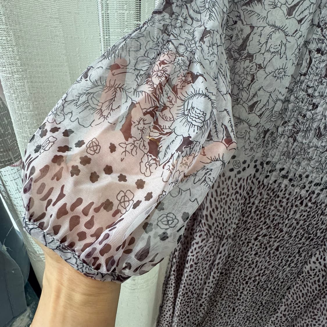 일본 빈티지 쉬폰 반팔 원피스 상품이미지3