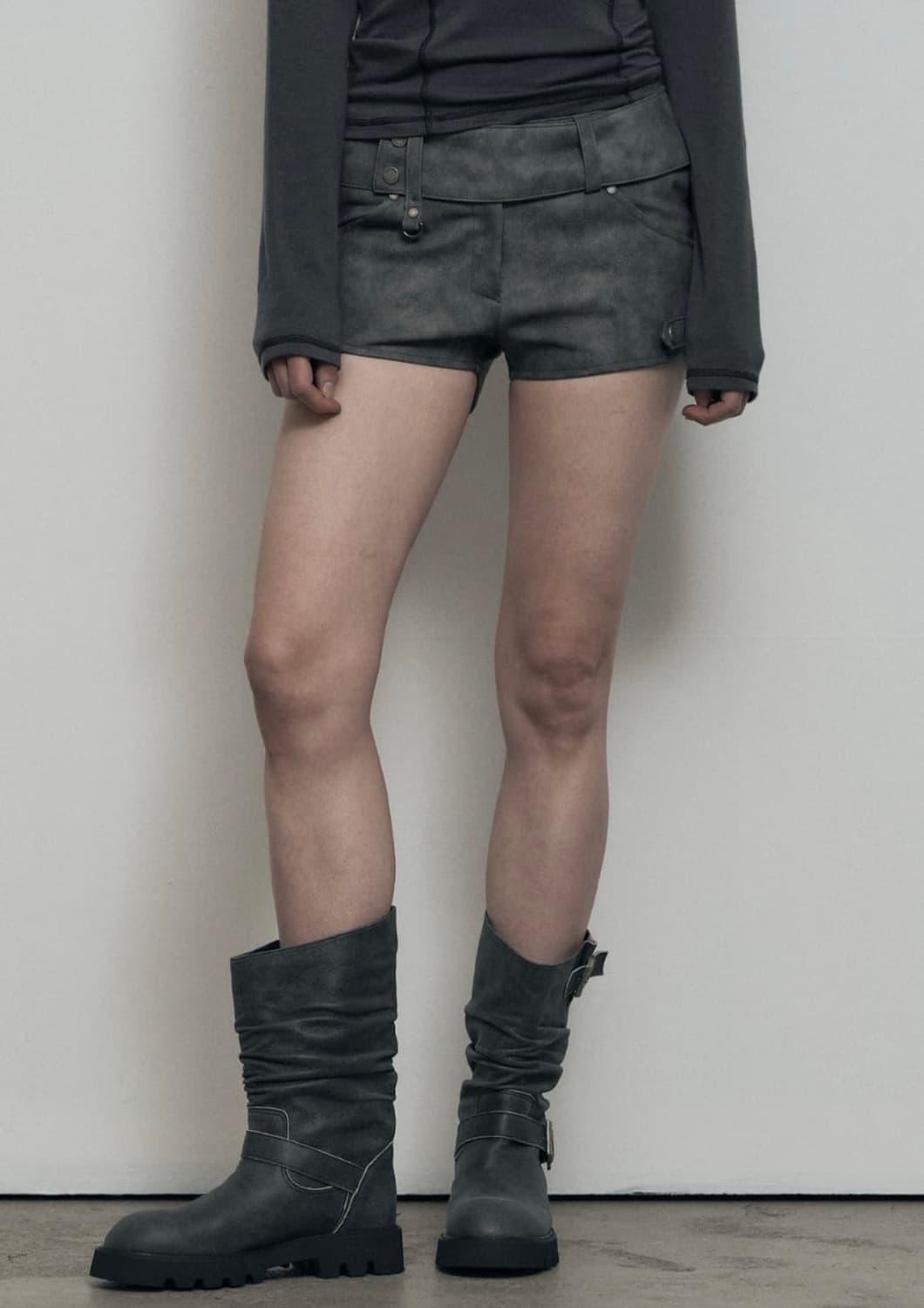보헤미안 서울 모터사이클 레더 숏츠 쇼룸 !!한정판!! 그레이 상품이미지2