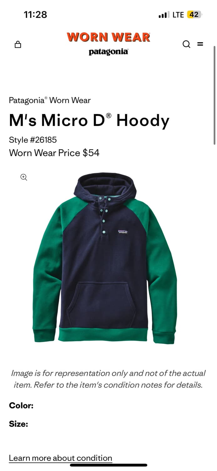 [L] 파타고니아 Micro D 후디 네이비/그린 상품이미지1