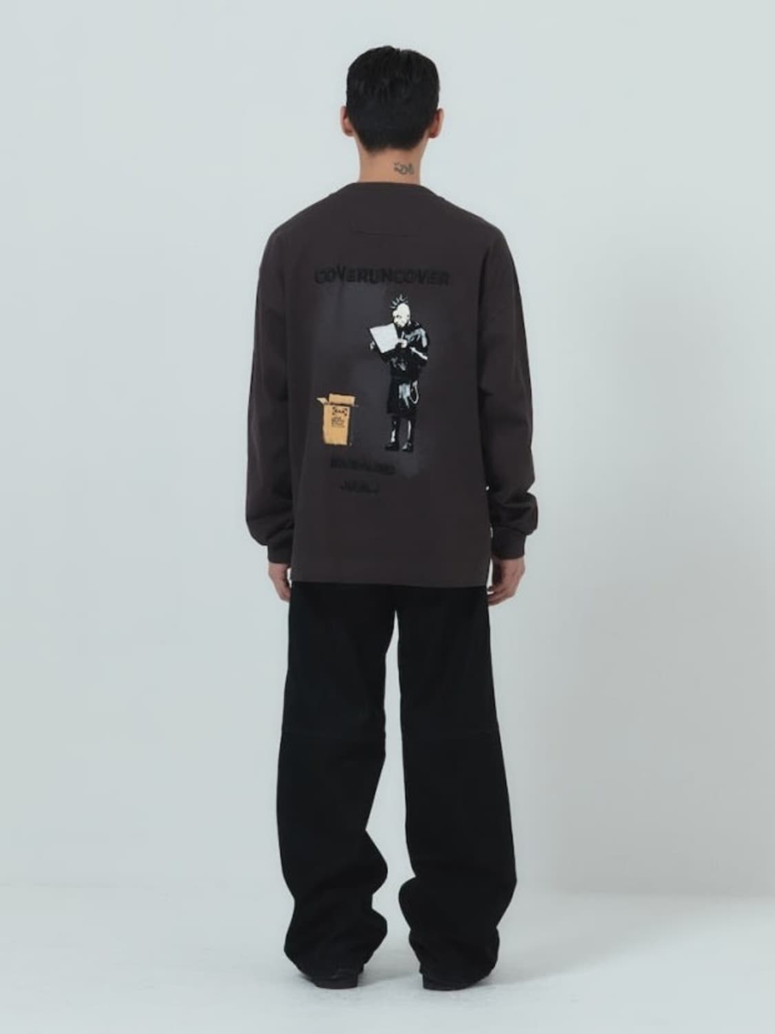 Juunj 준지 BRANDALISED PUNK 루즈핏 롱슬리브 - 와인 상품이미지1