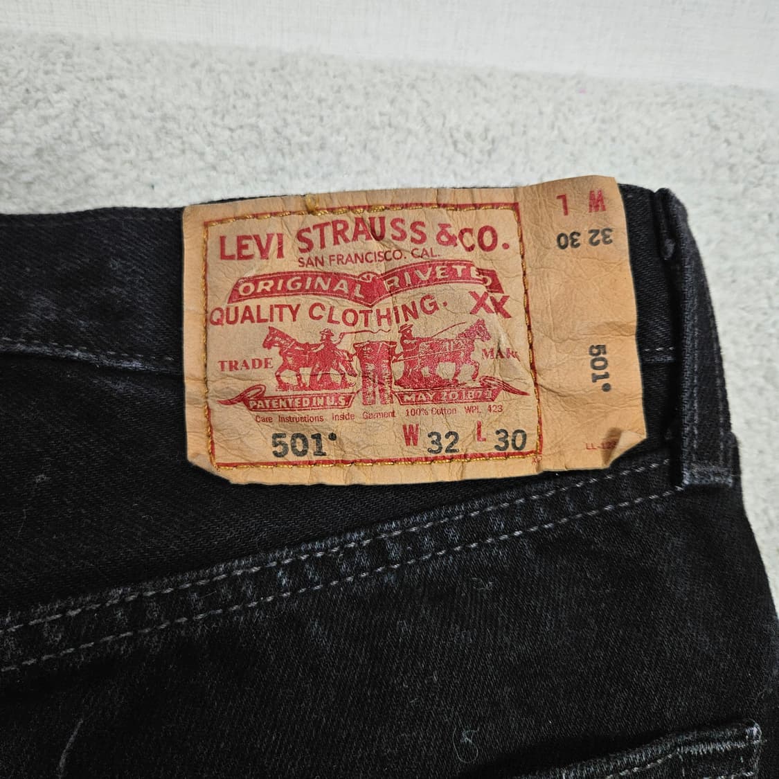 00s 리바이스 501 흑청 데님 32 30 Made in Mexico  상품이미지5