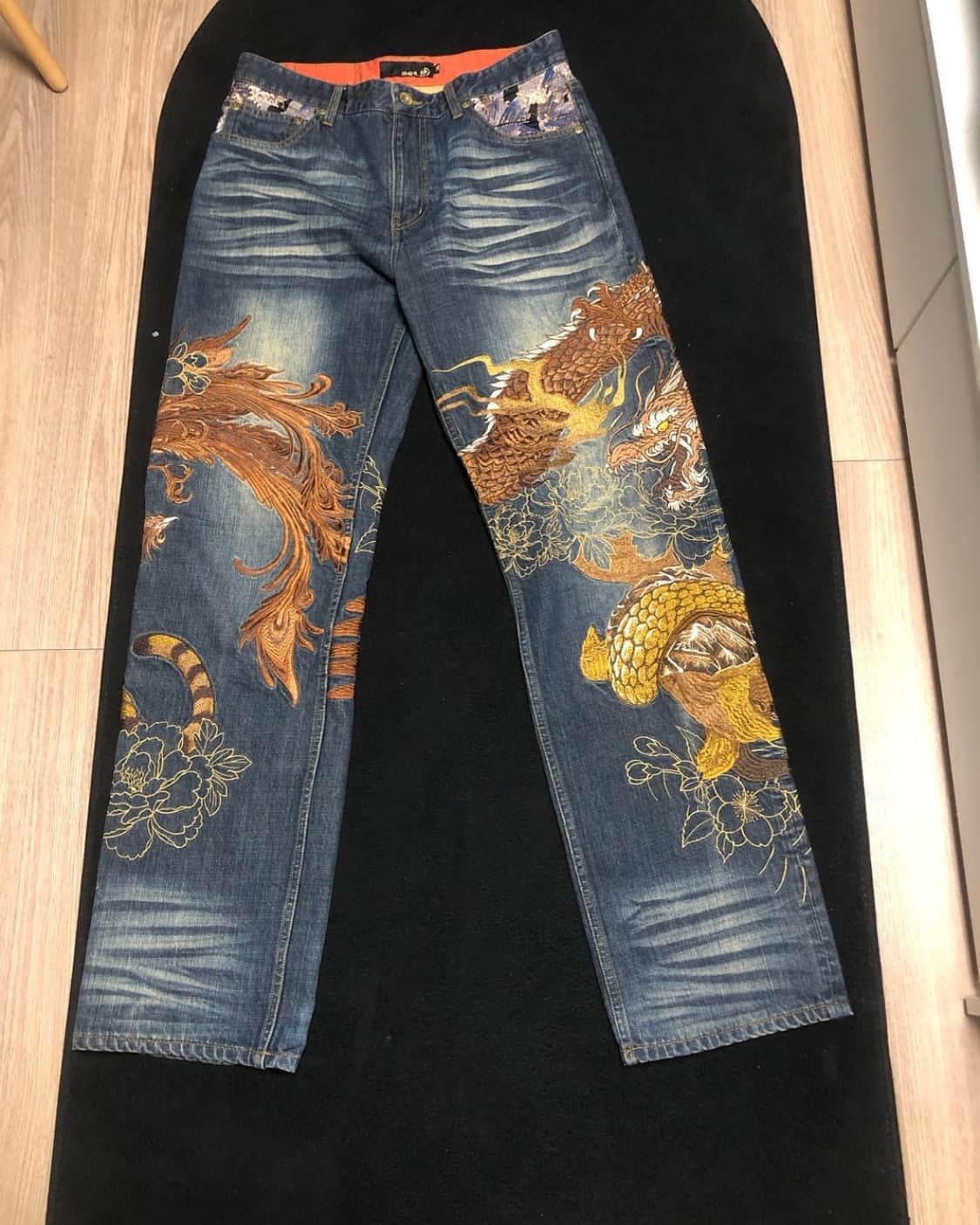 카라쿠리 타마시 사신수 자수 34 size 팬츠 상품이미지1