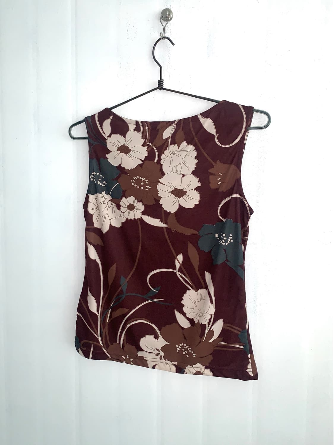 Burgundy Brown Cowl Neck Sleeveless 상품이미지10