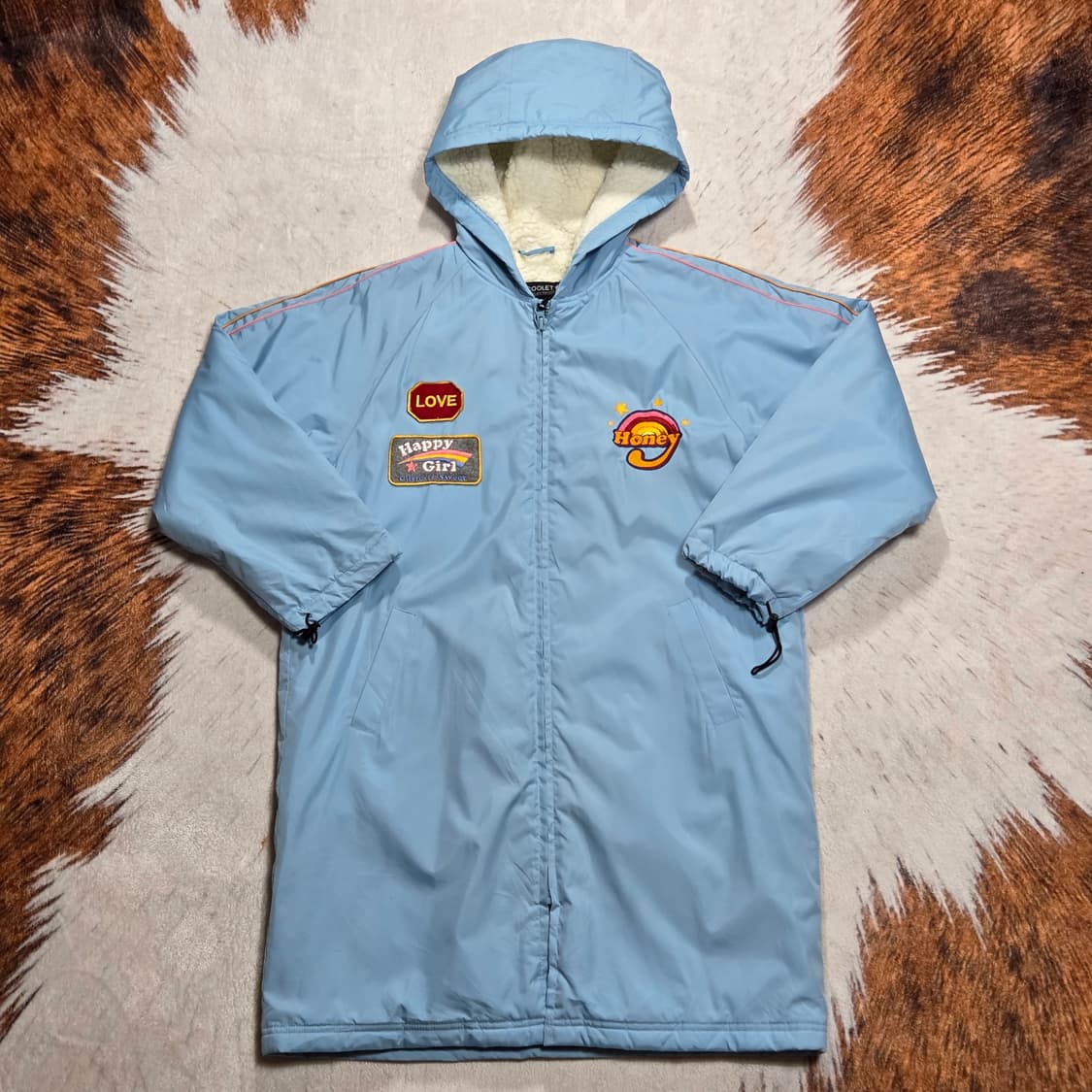 빈티지 키치 패치 스카이 롱점퍼 상품이미지1