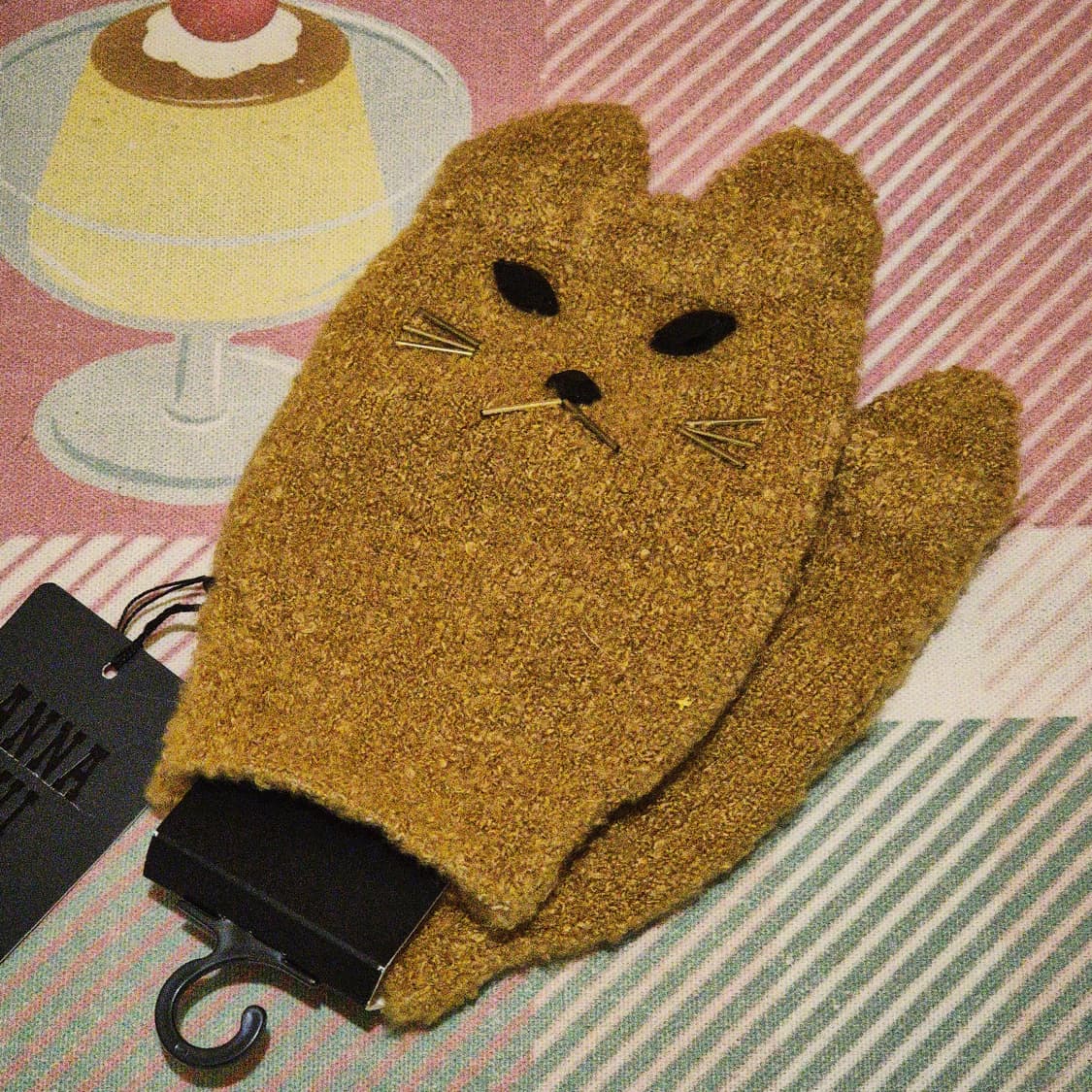 10s 안나수이 핑거리스 고양이 부클 니트 장갑 상품이미지6