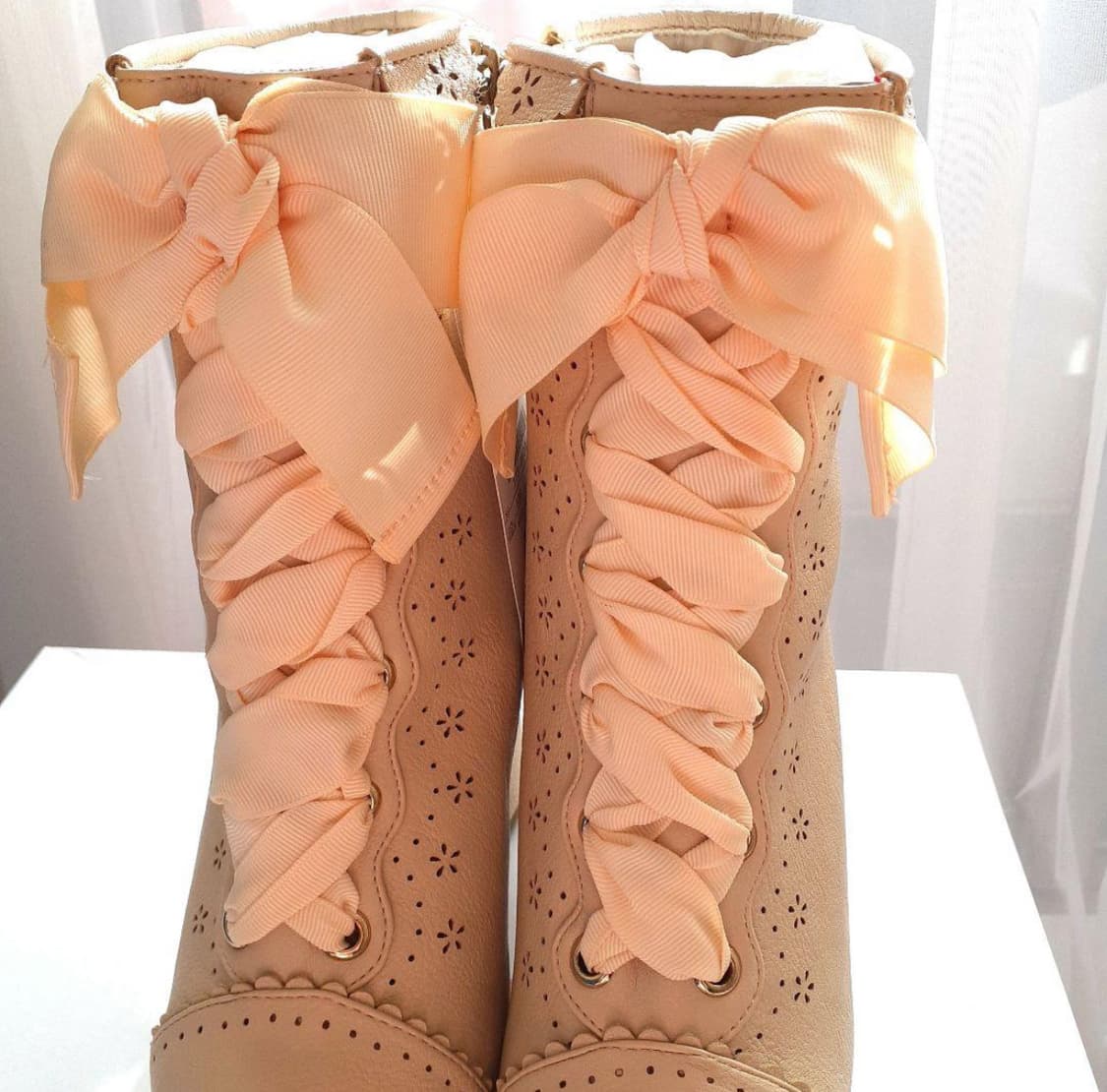 리즈리사 레이스업 부츠 베이지 s size 225 새제품 상품이미지3