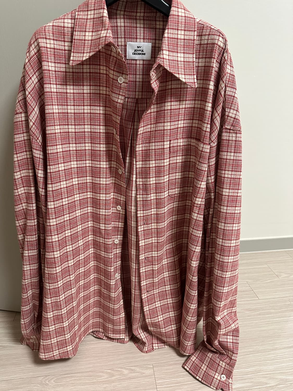 L) mjd 오버사이즈 플란넬 셔츠 레드 상품이미지2