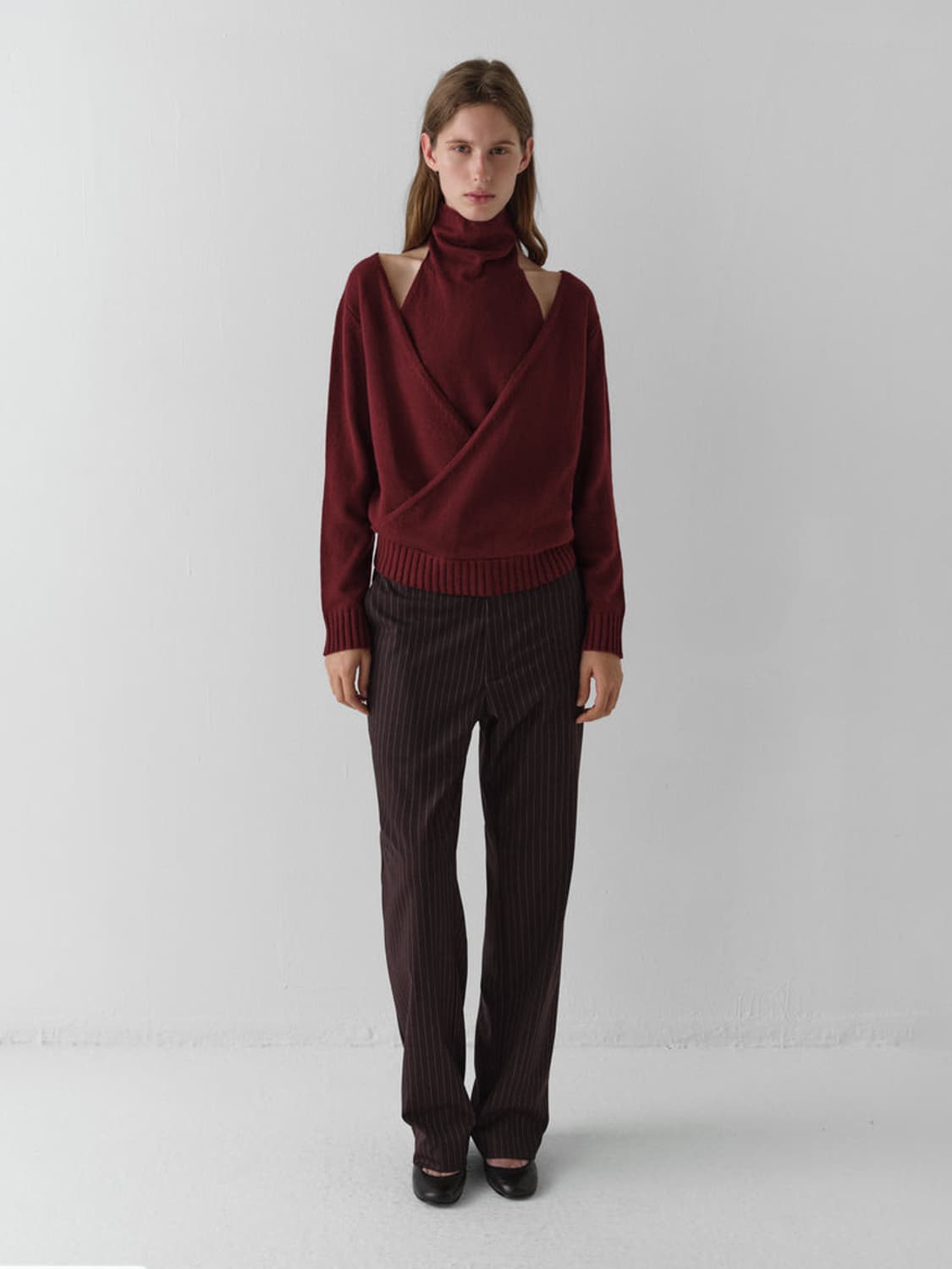 [XS]기마구아스 Zante 홀터넥 레이어드 니트/버건디 상품이미지2