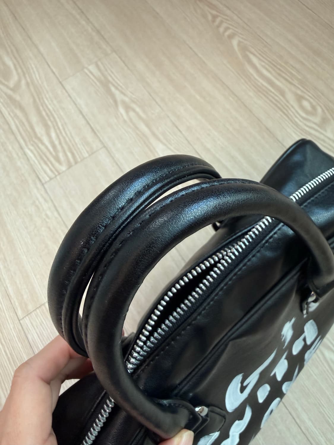 꼼데가르송 girl 블랙 페인트 토트백 상품이미지7