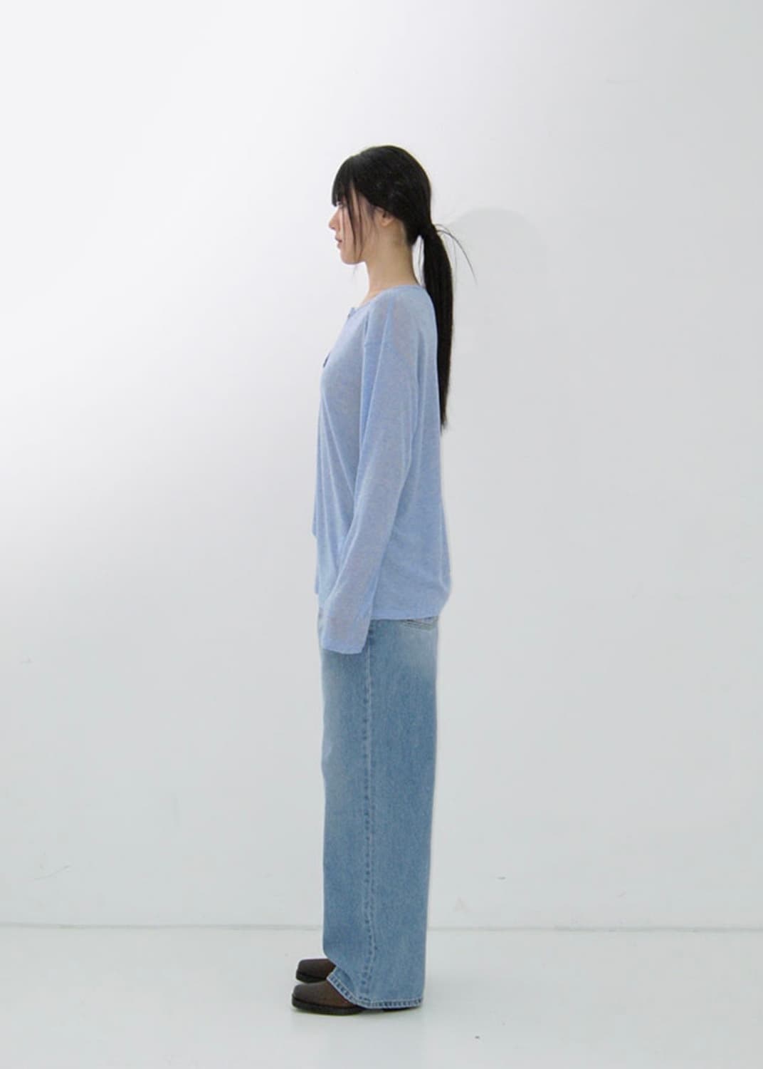 repos Low Rise Denim Pants Light Blue 상품이미지4