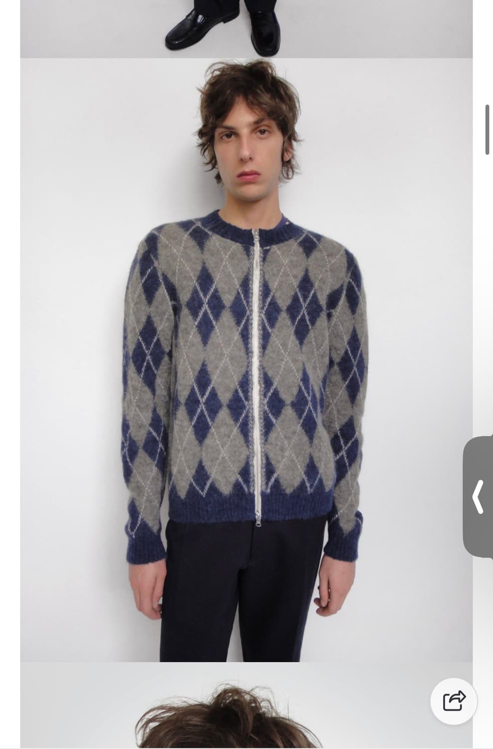 기마구아스 앨리스 아가일 니트 집업 상품이미지2