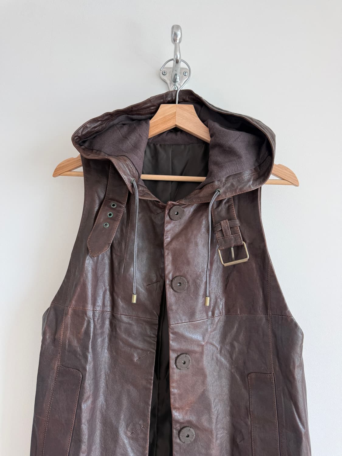 Pre owned 램스킨 후드 롱 베스트 상품이미지2