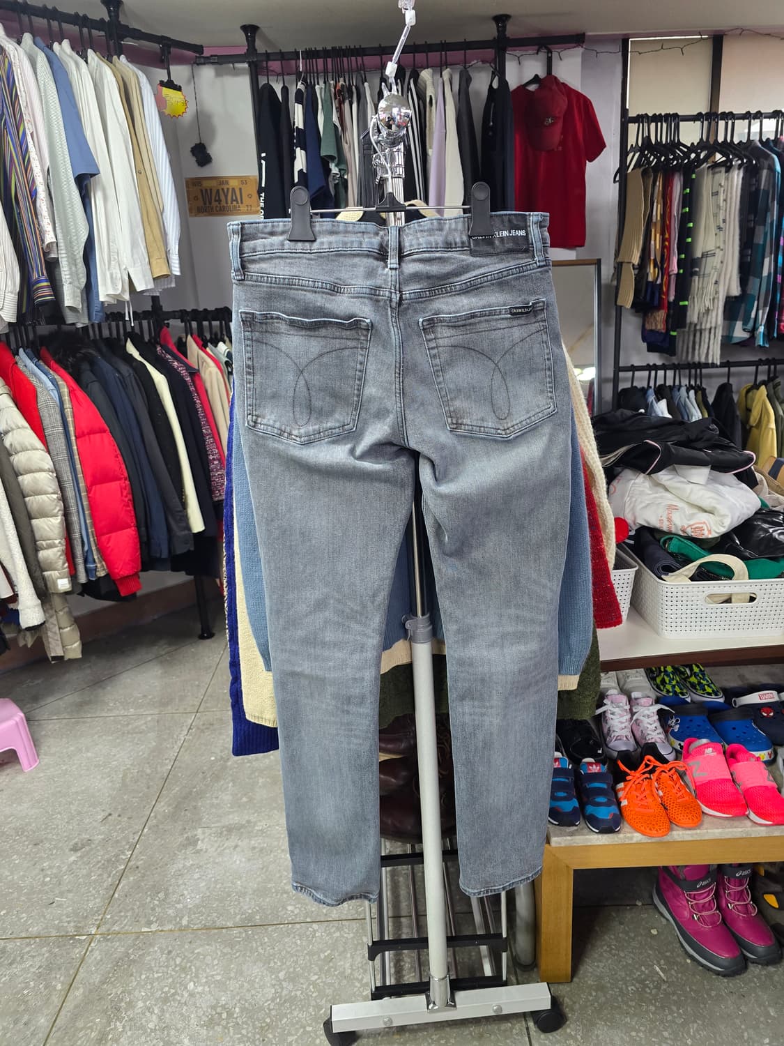 캘빈클라인 데미지 워싱 그레이 데님 팬츠 (1344) 상품이미지2