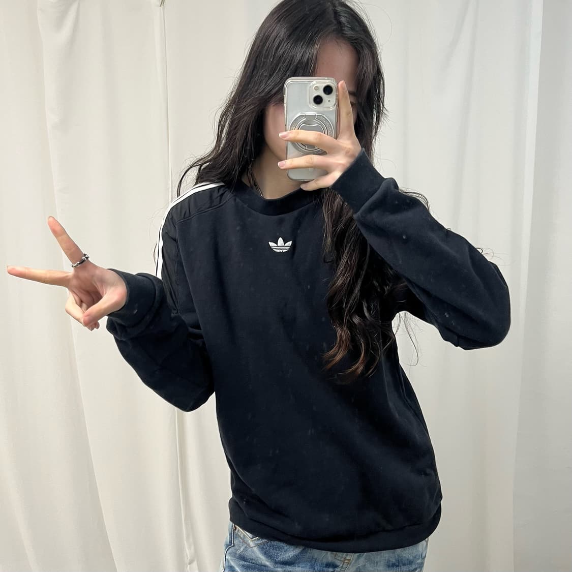 Adidas Black Center Logo Sweatshirt  상품이미지2