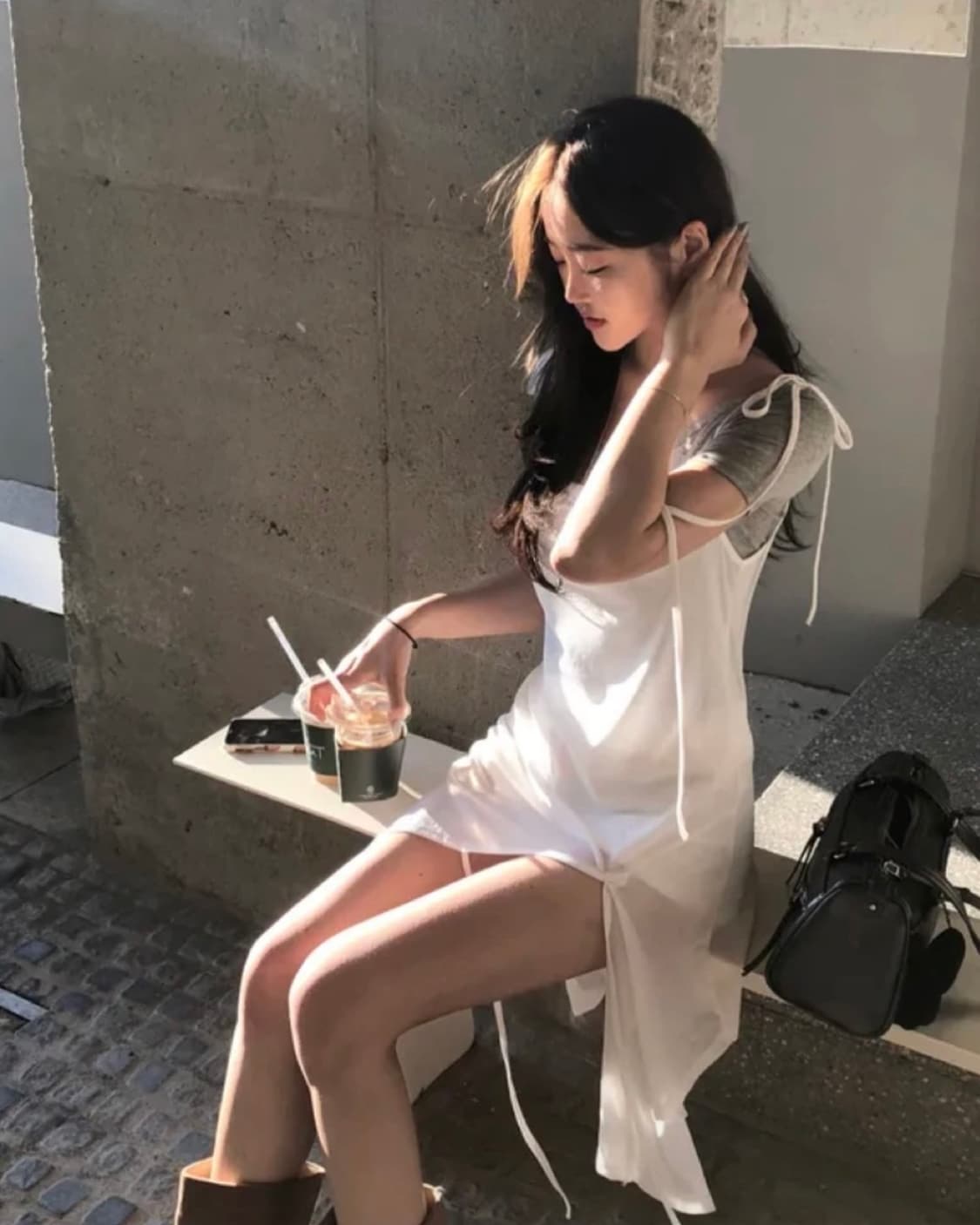 레이어드 스트랩 나시 원피스 새상품 상품이미지2