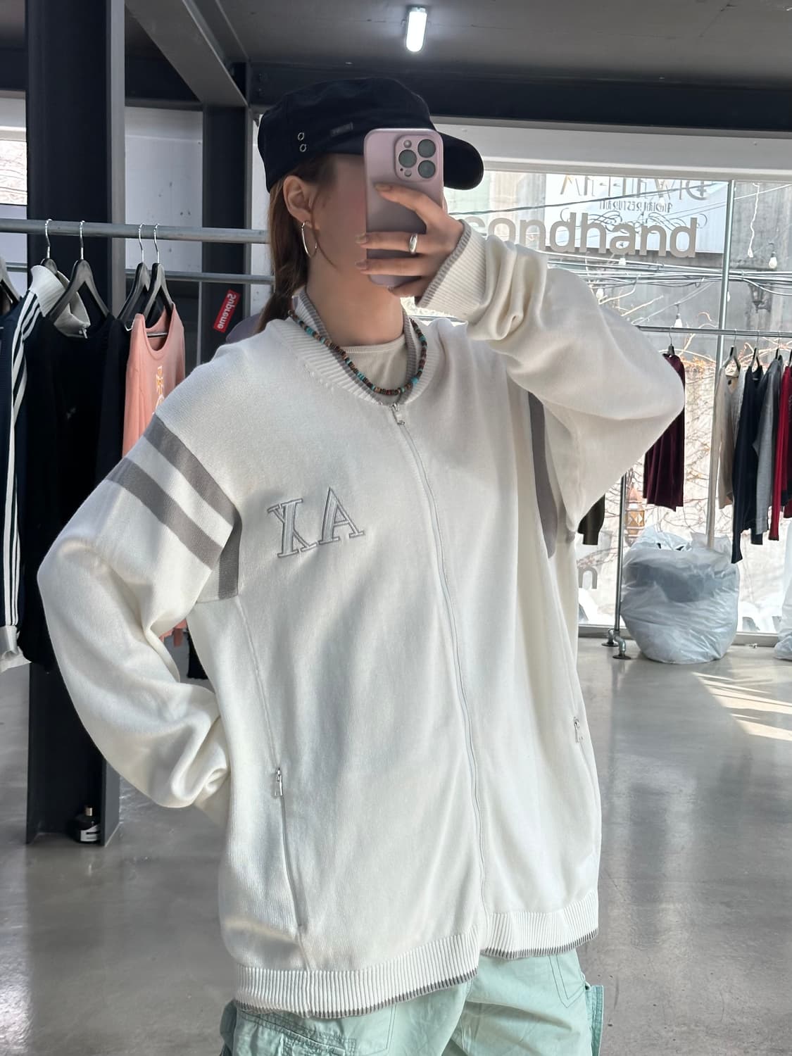 아르마니 익스체인지 AX로고 니트집업 상품이미지1