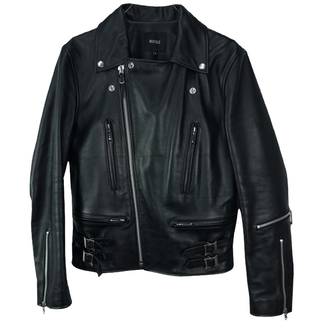 [러커즈] 리얼 카우 레더 소가죽 사선 레더 라이더 자켓 M18706 상품이미지2