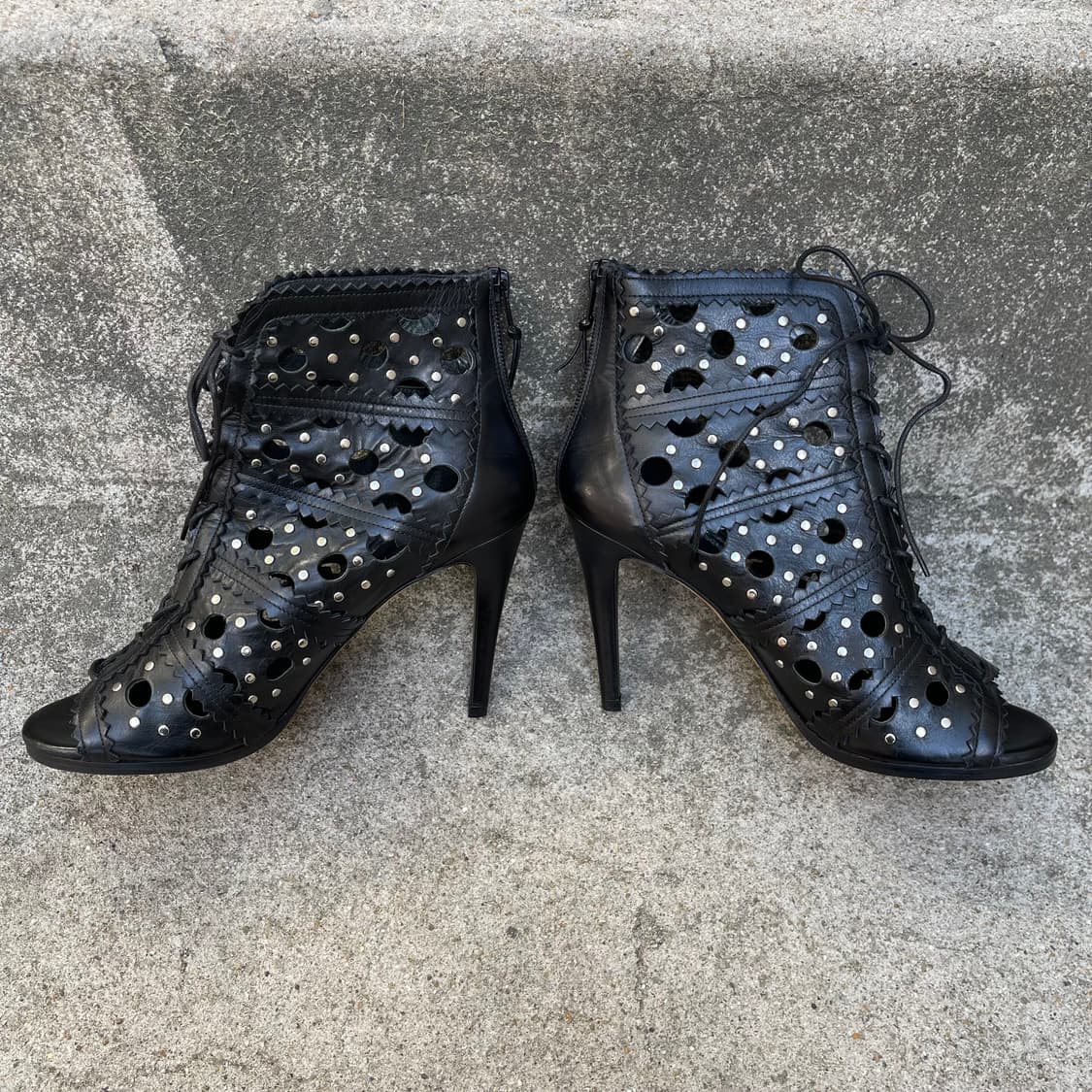 [37] Stuart Weitzman 블랙 레더 힐부츠 (240) 상품이미지5