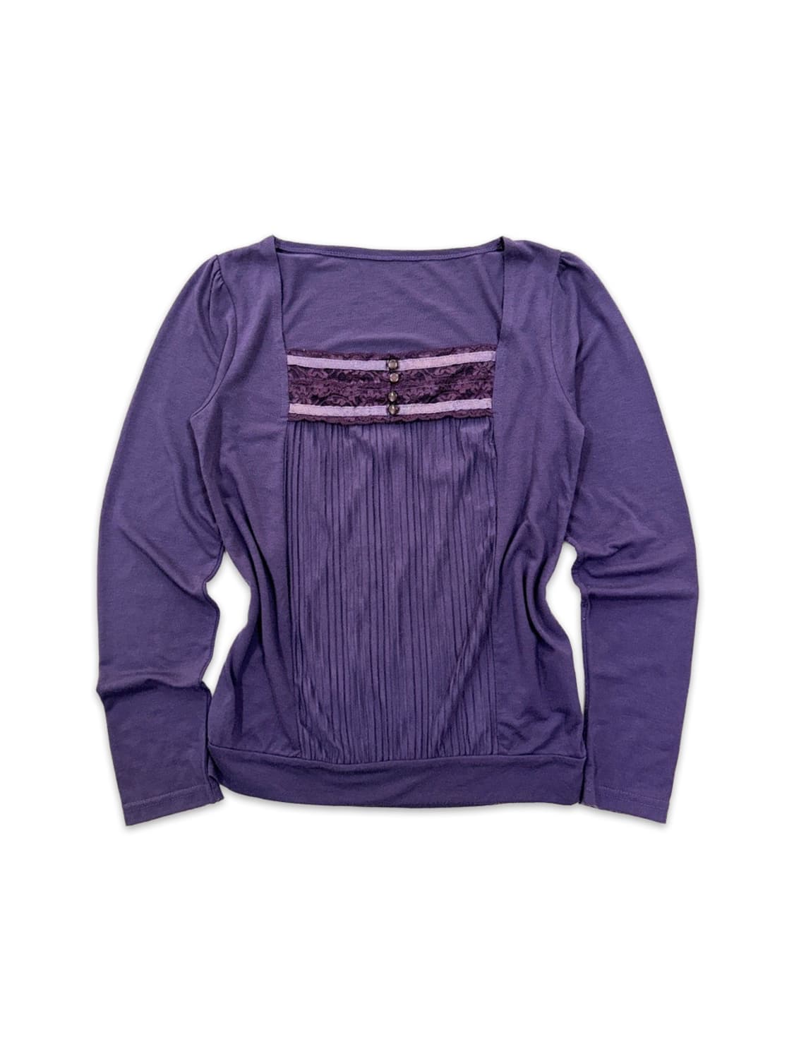 빈티지 바이올렛 모리 레이스 긴팔티 상품이미지1