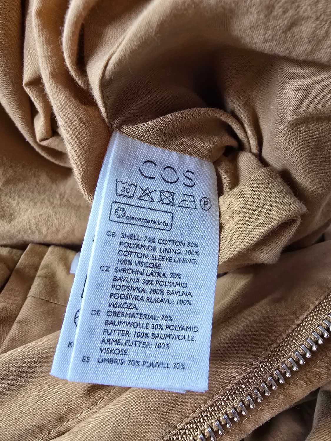 COS 코스 배색 후드 롱코트 (1694) 상품이미지4