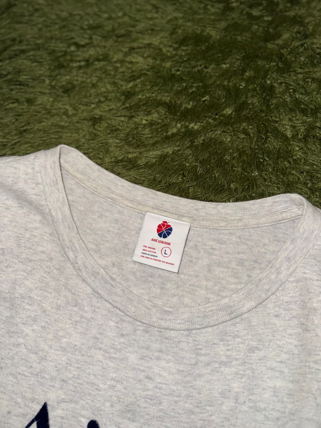 [L] 에임 레온 도르 텍스쳐드 로고 싱글 스티치 티셔츠 메란지 그레이 상품이미지3