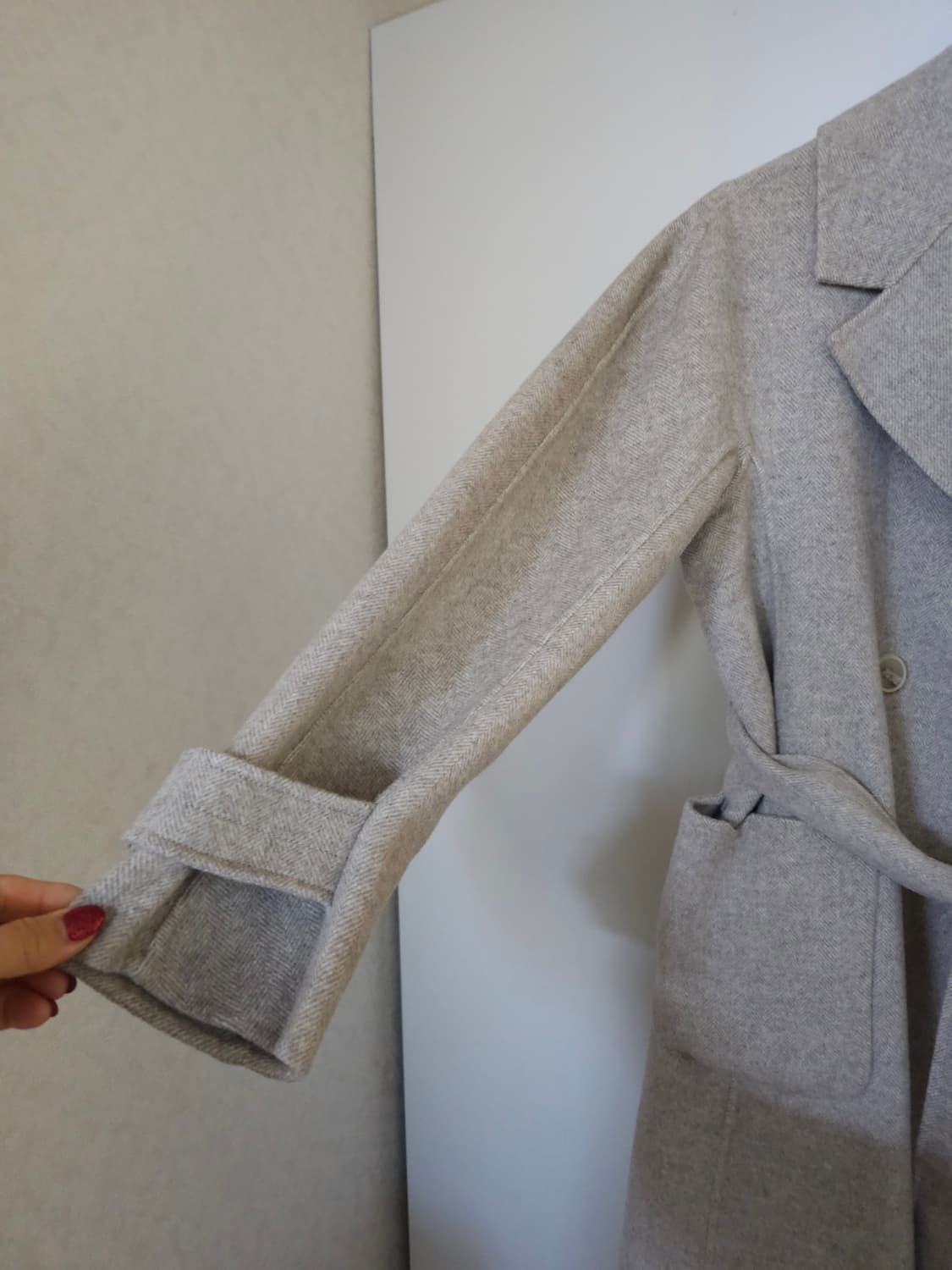 올리브데올리브 양모 핸드메이드 롱코트 상품이미지5