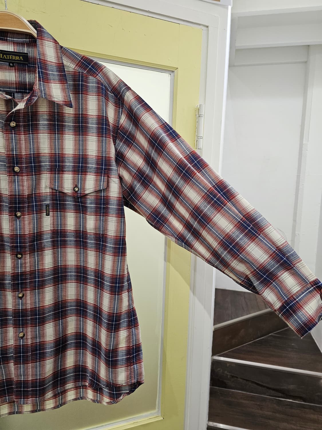 Laterra 체크 울 셔츠 상품이미지3