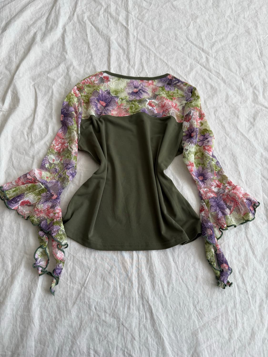 페어리 오리엔탈 그린 7부 슬리브 탑 상품이미지4