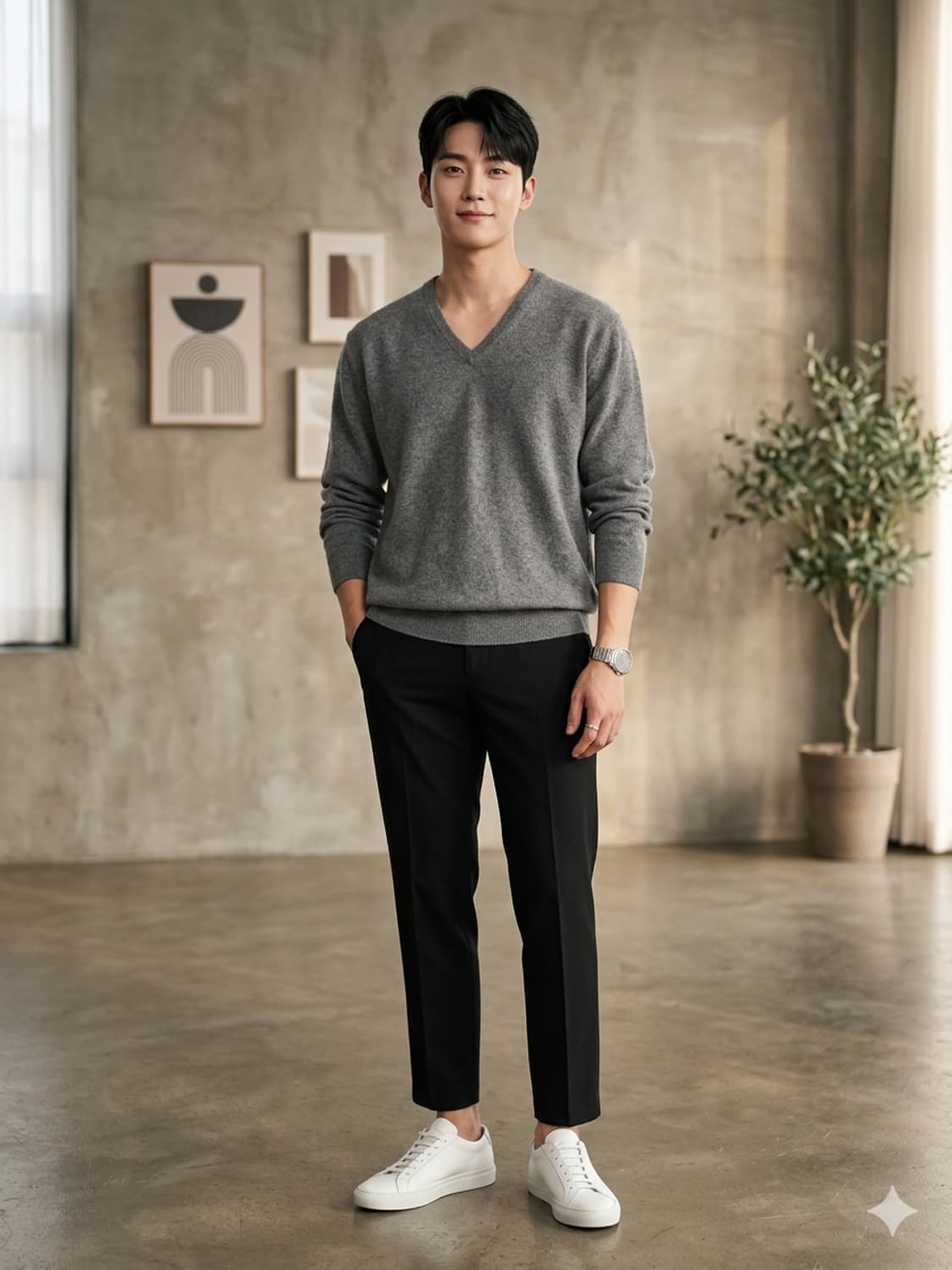 GOBI 고비 몽골리안 100% 캐시미어 브이넥 니트 상품이미지1