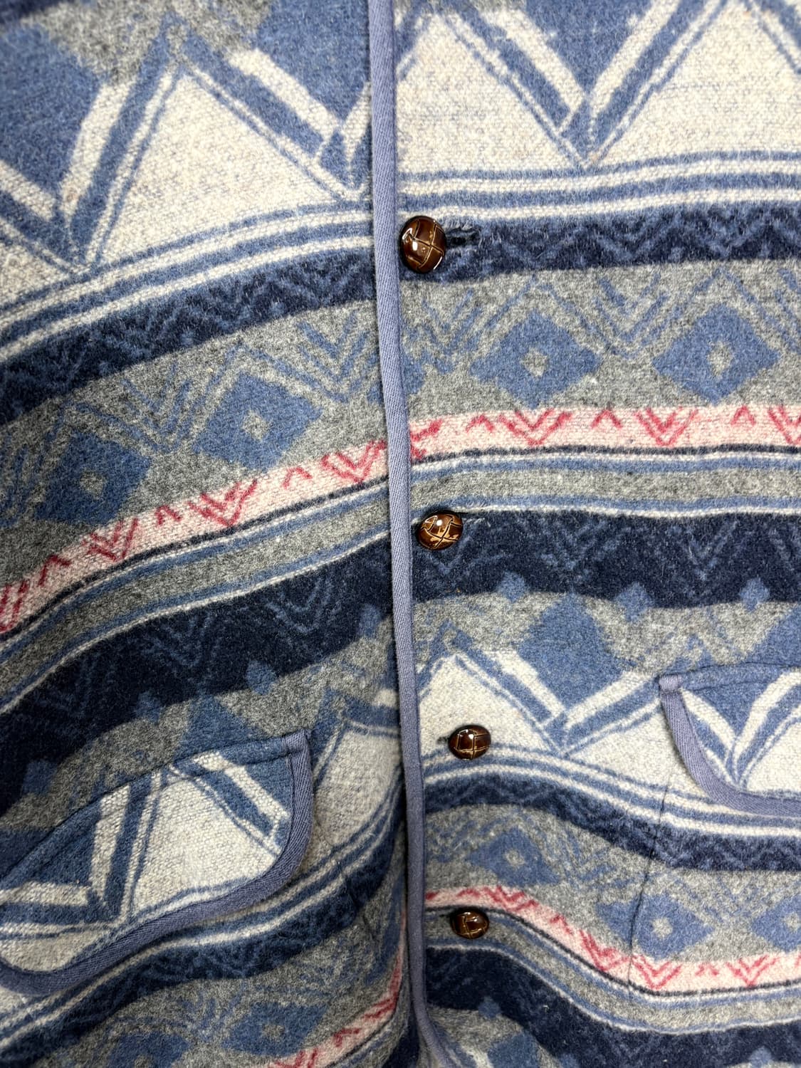 JPN 빈티지 울 패턴 버튼 에닉스 자켓 A3654 상품이미지3