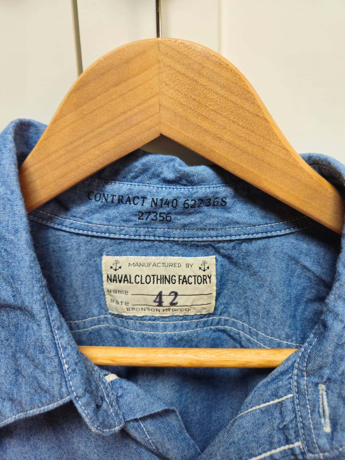 브론슨 USN 샴브레이셔츠 데님셔츠 42사이즈 상품이미지2