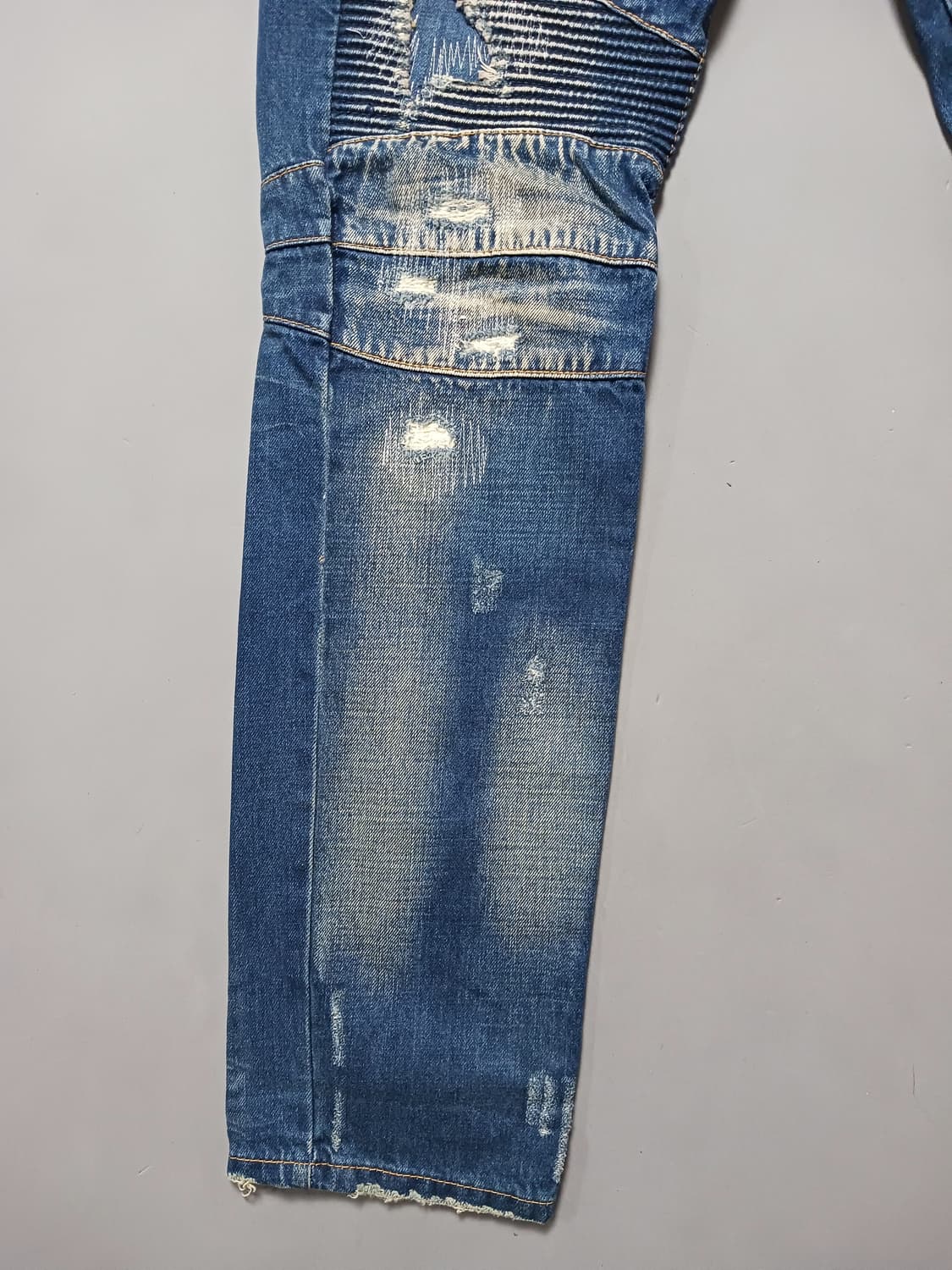 [32] 발망 데미지덧댐 워싱 바이커진 청바지 상품이미지3