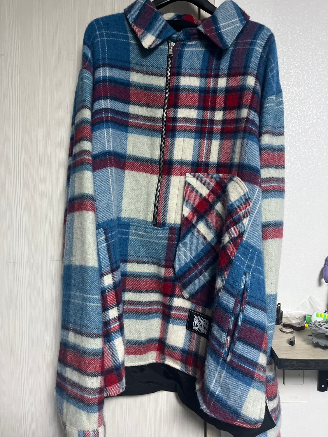 Checked wool shirt we11done 상품이미지1