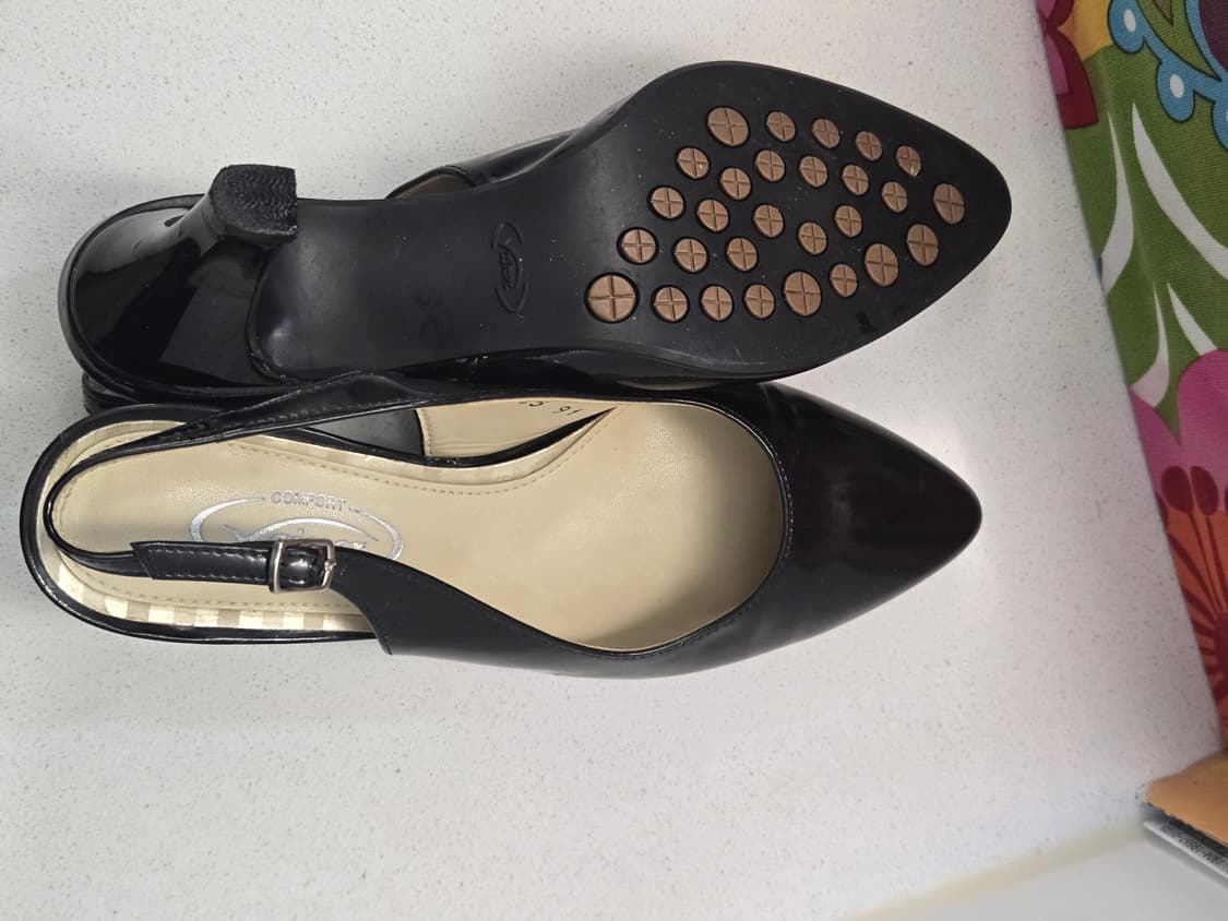 Vainett 블랙 에나멜 슬링백 힐 235 가격인하 상품이미지4