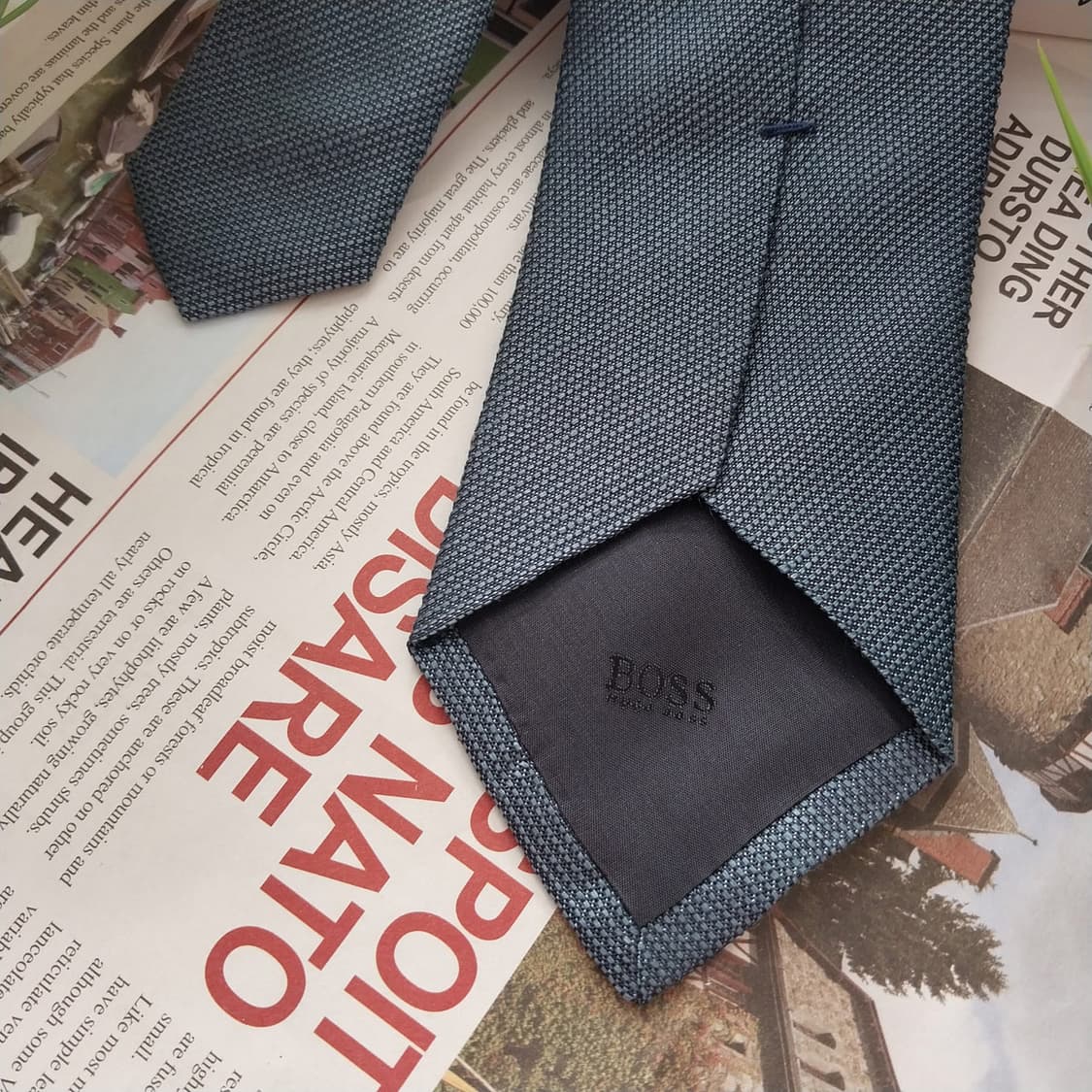 휴고보스 실크 다크블루 슬림 넥타이 7.5cm A~B등급 K1331
 상품이미지10