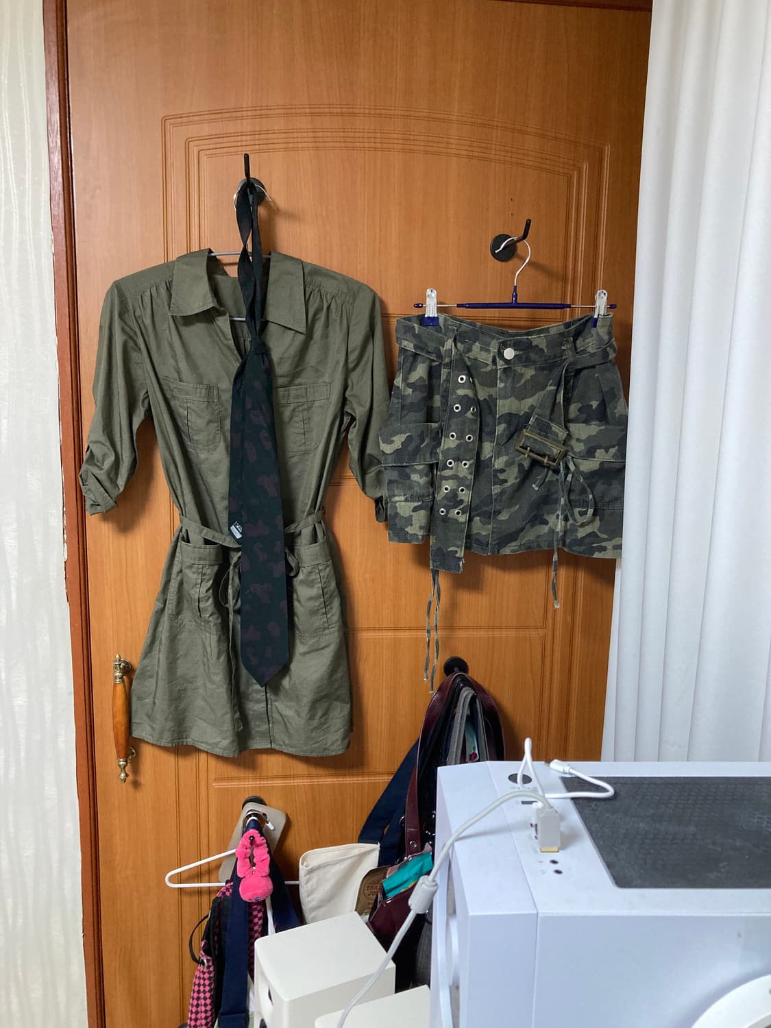 밀리터리 그런지 카키 프레피 코디셋 판매  상품이미지1