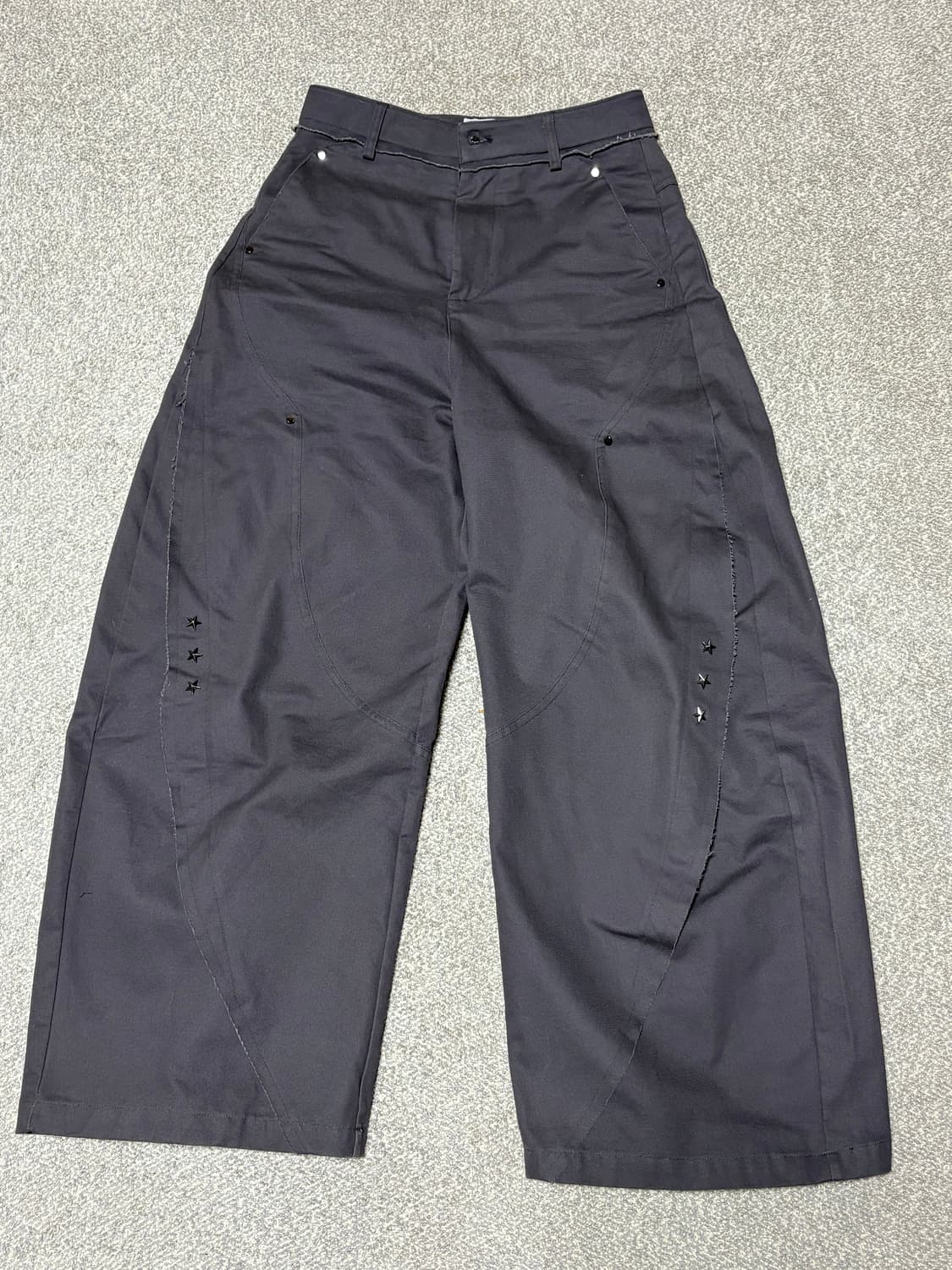 러프넥 destroyed wide pants brown 상품이미지3