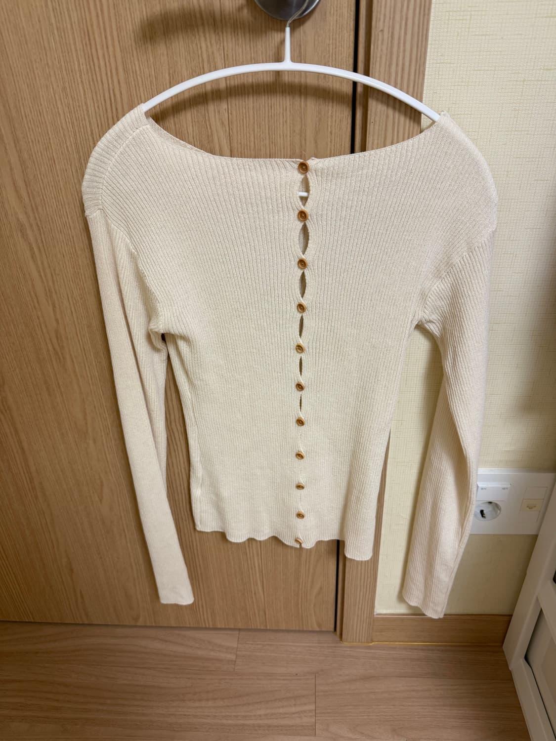 더라이 therye 보트넥 버튼 가디건 크림 상품이미지2