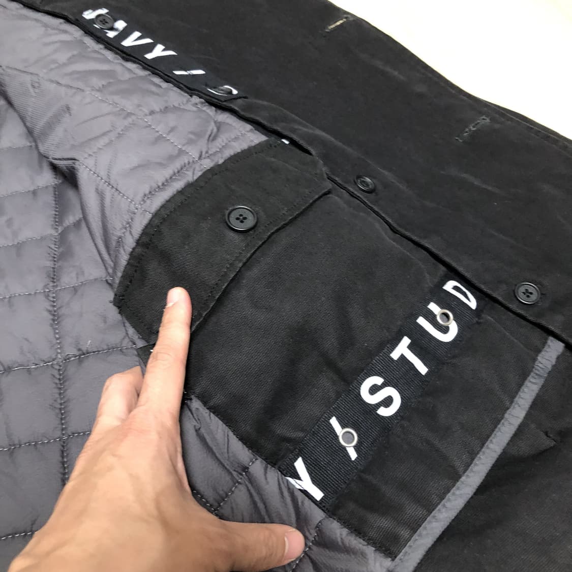(L) 디스이즈네버댓 <NAVY / STUDY> MC 파카 코트 블랙 상품이미지7