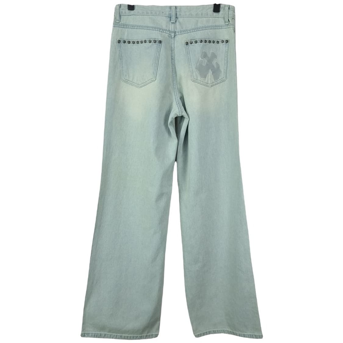 [LEEY YEEL] 아이스워싱 스터드 리벳 와이드 데님팬츠 M19814 상품이미지3