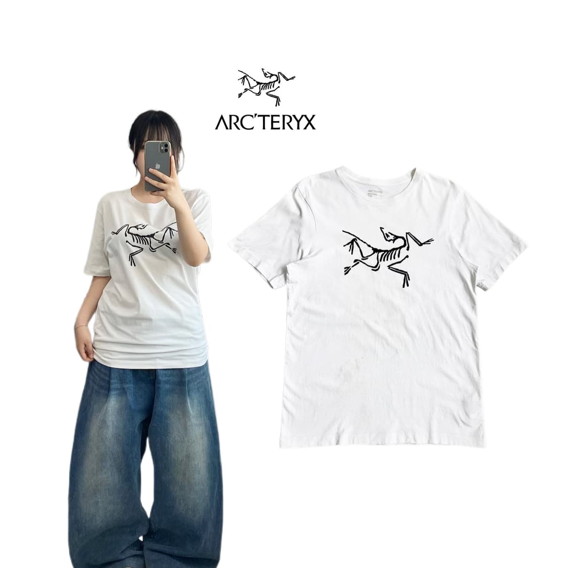 아크테릭스 빅로고 반팔 티셔츠 화이트 상품이미지1