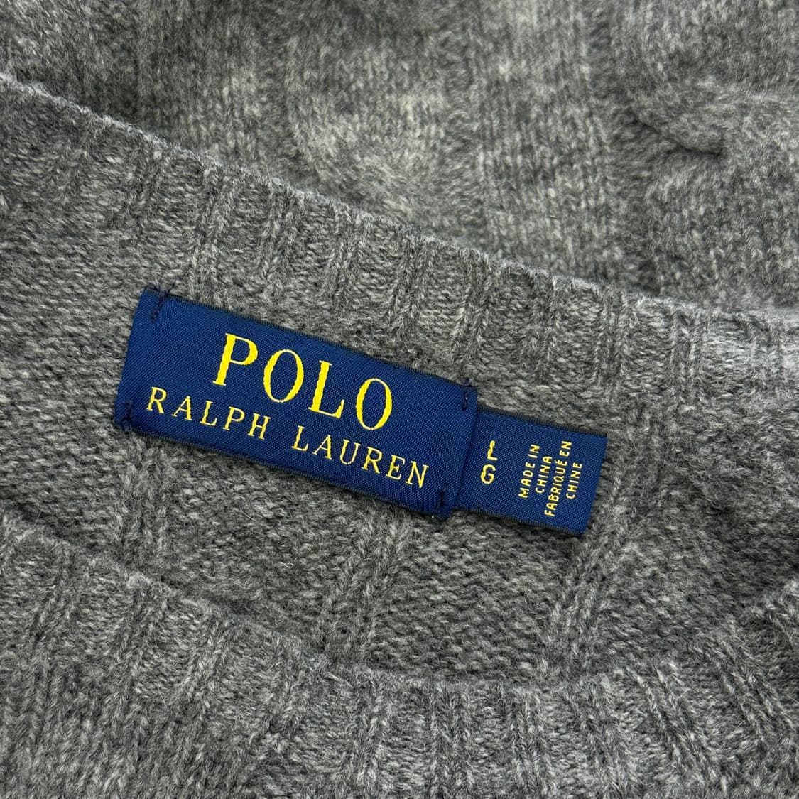 L 폴로랄프로렌 그레이 메리노 울 케이블 니트 상품이미지4