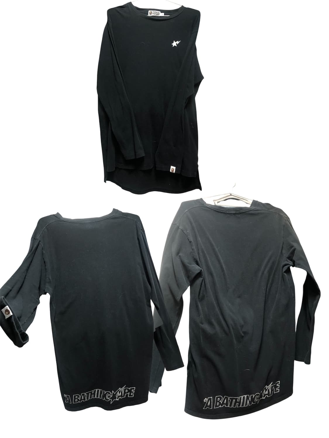 베이프 실버레터링 💫프린팅 로고 롱 슬리브(여성L) 상품이미지3