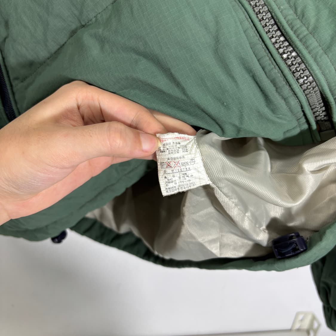 XL 리복 라이트그린 오버핏 밑단고무줄 덕다운 패딩점퍼 상품이미지5