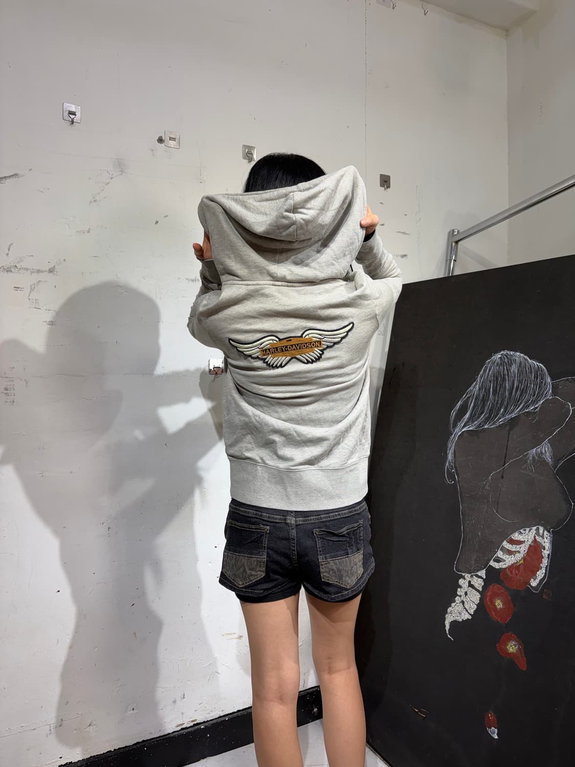 할리데이비슨 빅로고 후드 집업 XS 상품이미지3