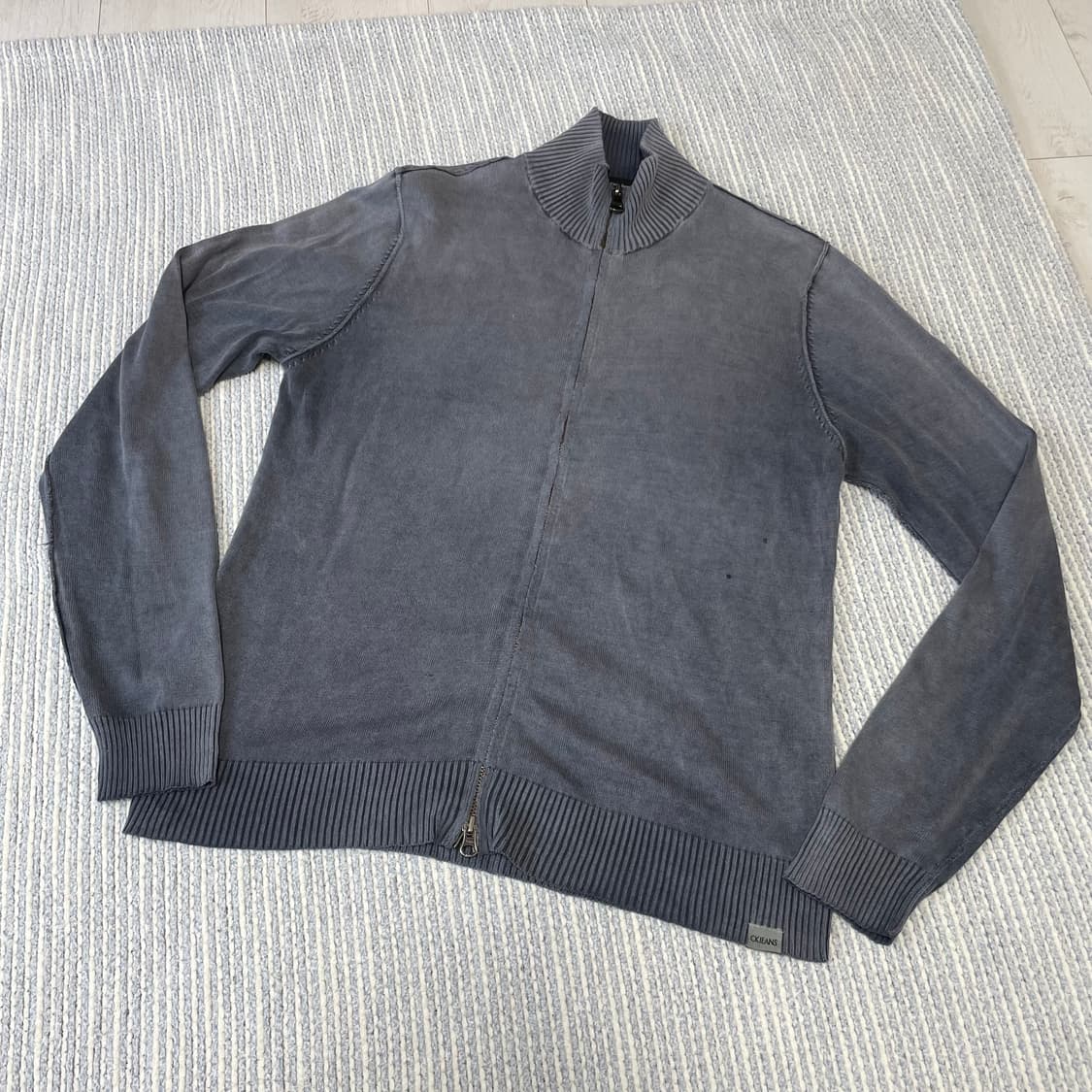 Calvin Klein Jeans 가먼트워싱 니트짚업 상품이미지1